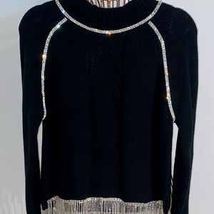 Damani Lux- Sweater- Black- Rhinestone Aesthetic